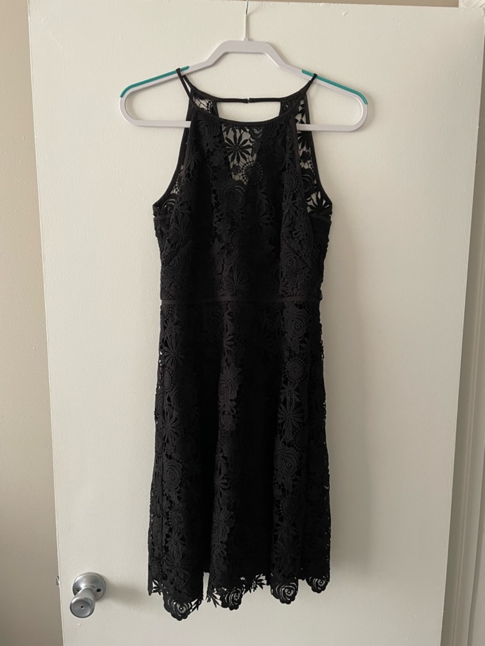 White House Black Market Black Lace Midi Dress